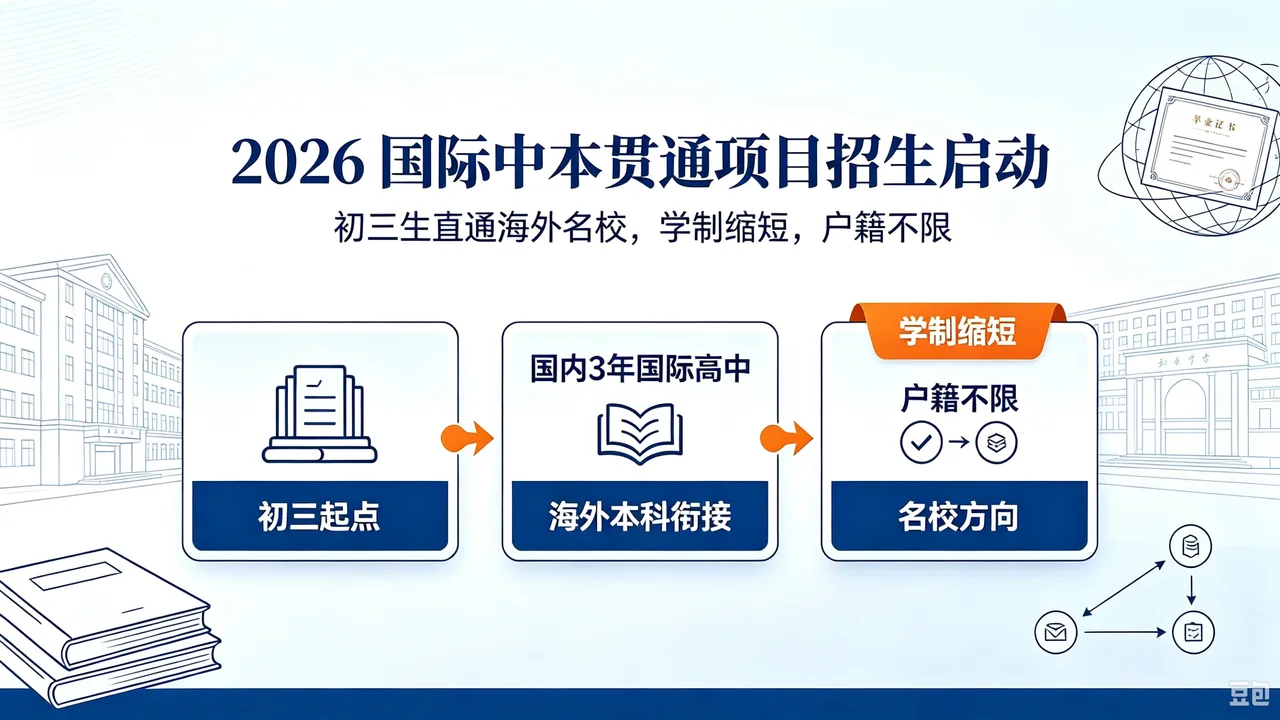 上海宏文学校 2026 国际中本贯通项目招生启动:初三生直通海外名校,学制缩短,户籍不限