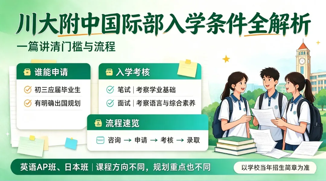 四川大学附属中学国际部入学条件详解,一篇讲清门槛与流程