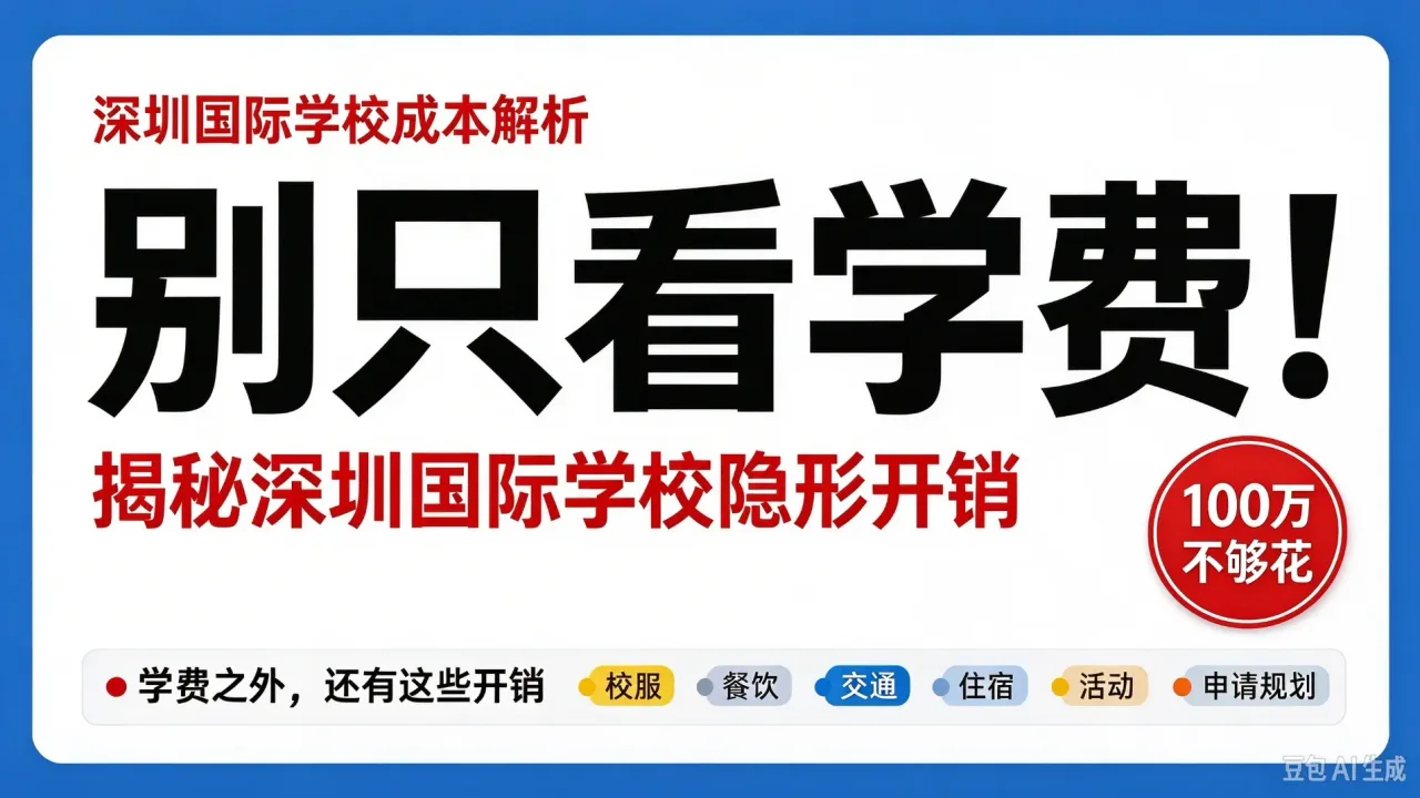 别只看学费!揭秘深圳国际学校隐形开销,100万根本不够花