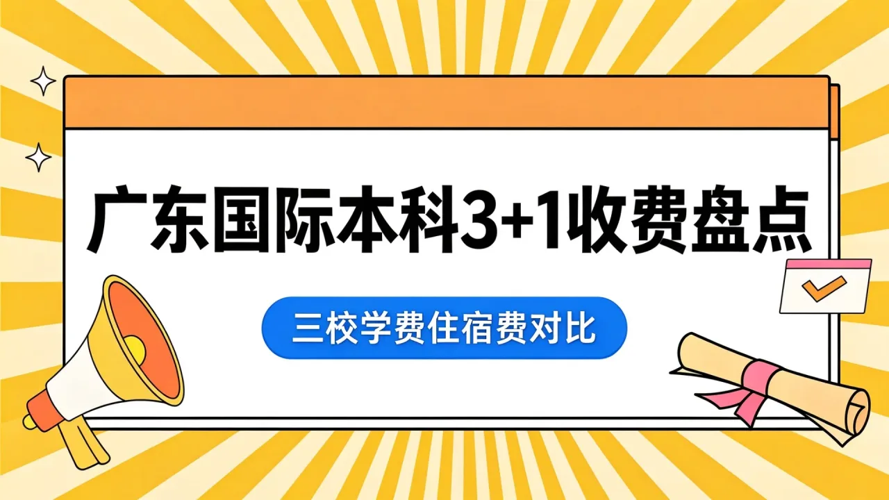 广东国际本科3+1收费盘点:三校学费住宿费对比
