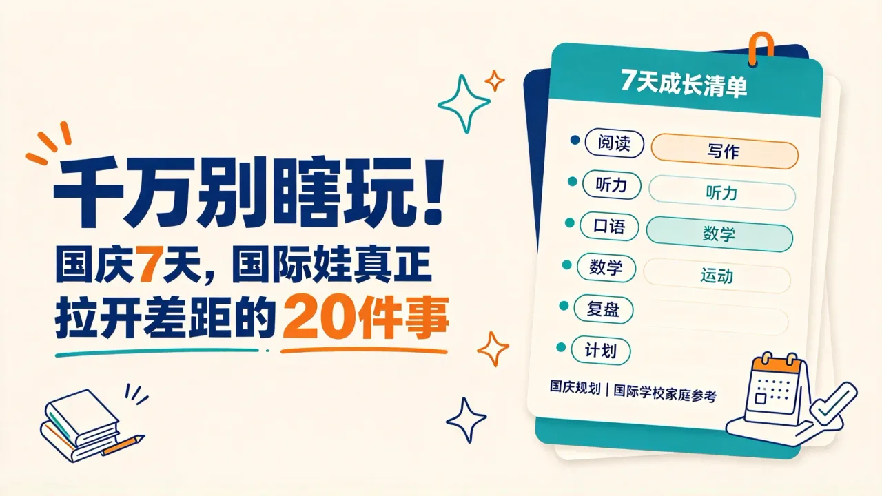 千万别瞎玩!国庆7天,国际娃真正拉开差距的20件事