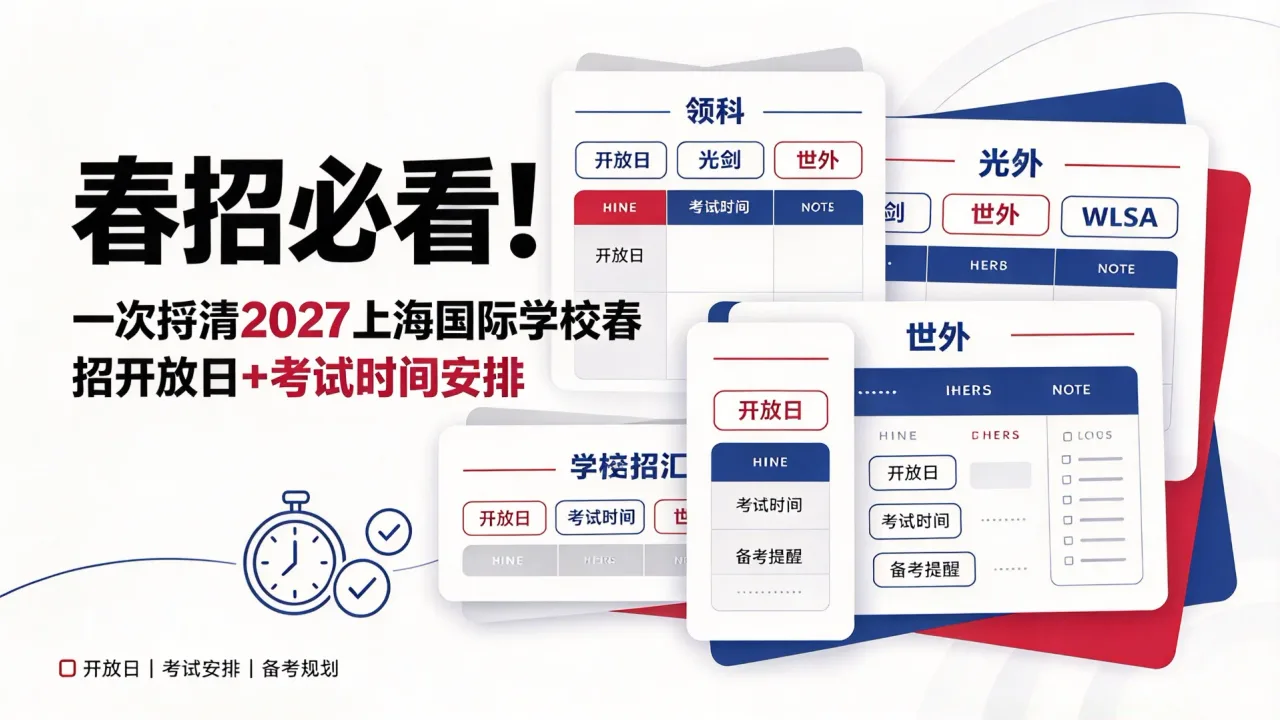 春招必看!一次捋清2027上海国际学校春招开放日+考试时间安排(领科/光剑/世外/WLSA全汇总)