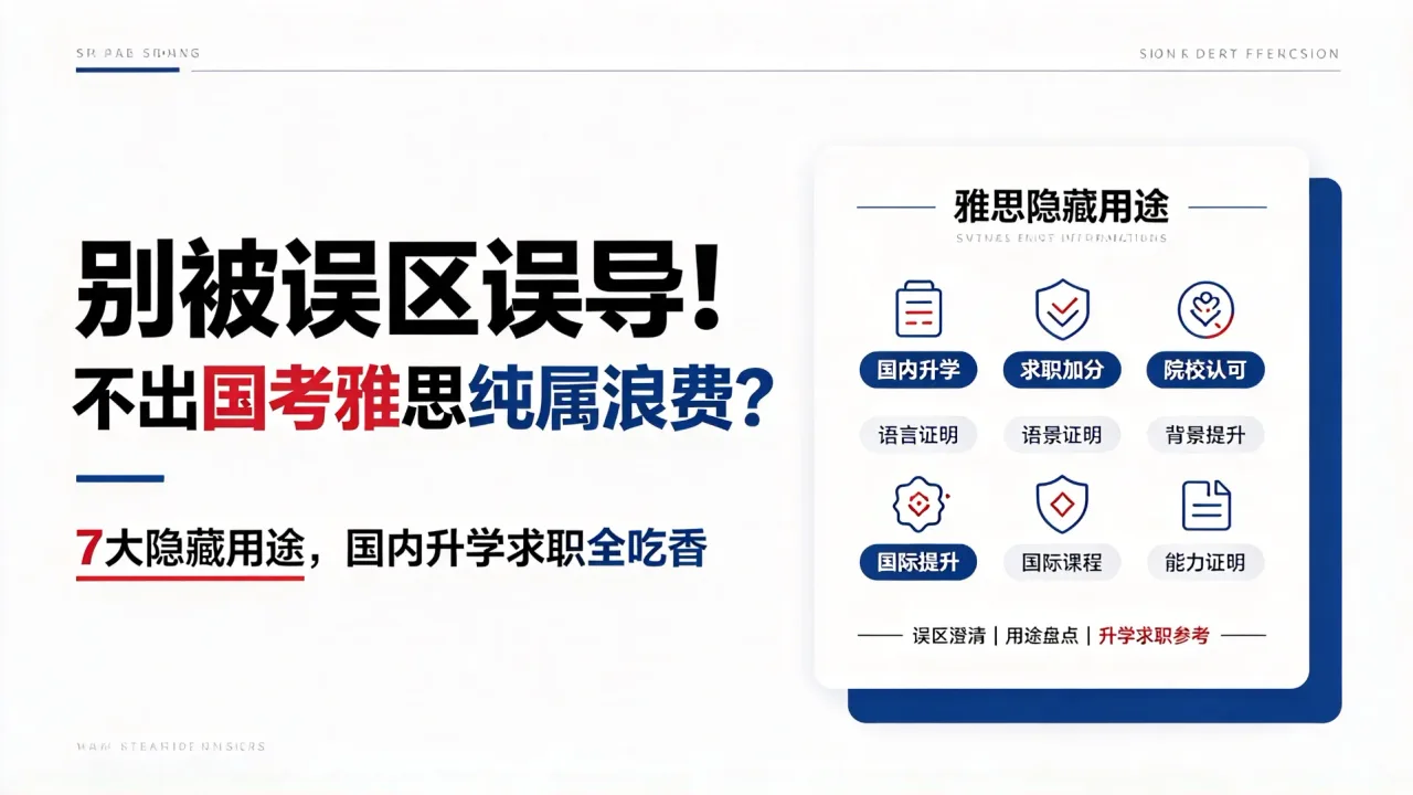 别被误区误导!不出国考雅思纯属浪费?7大隐藏用途,国内升学求职全吃香