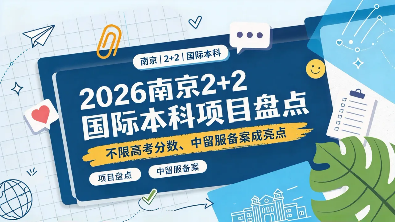 2026南京2+2国际本科项目盘点:不限高考分数、中留服备案成亮点