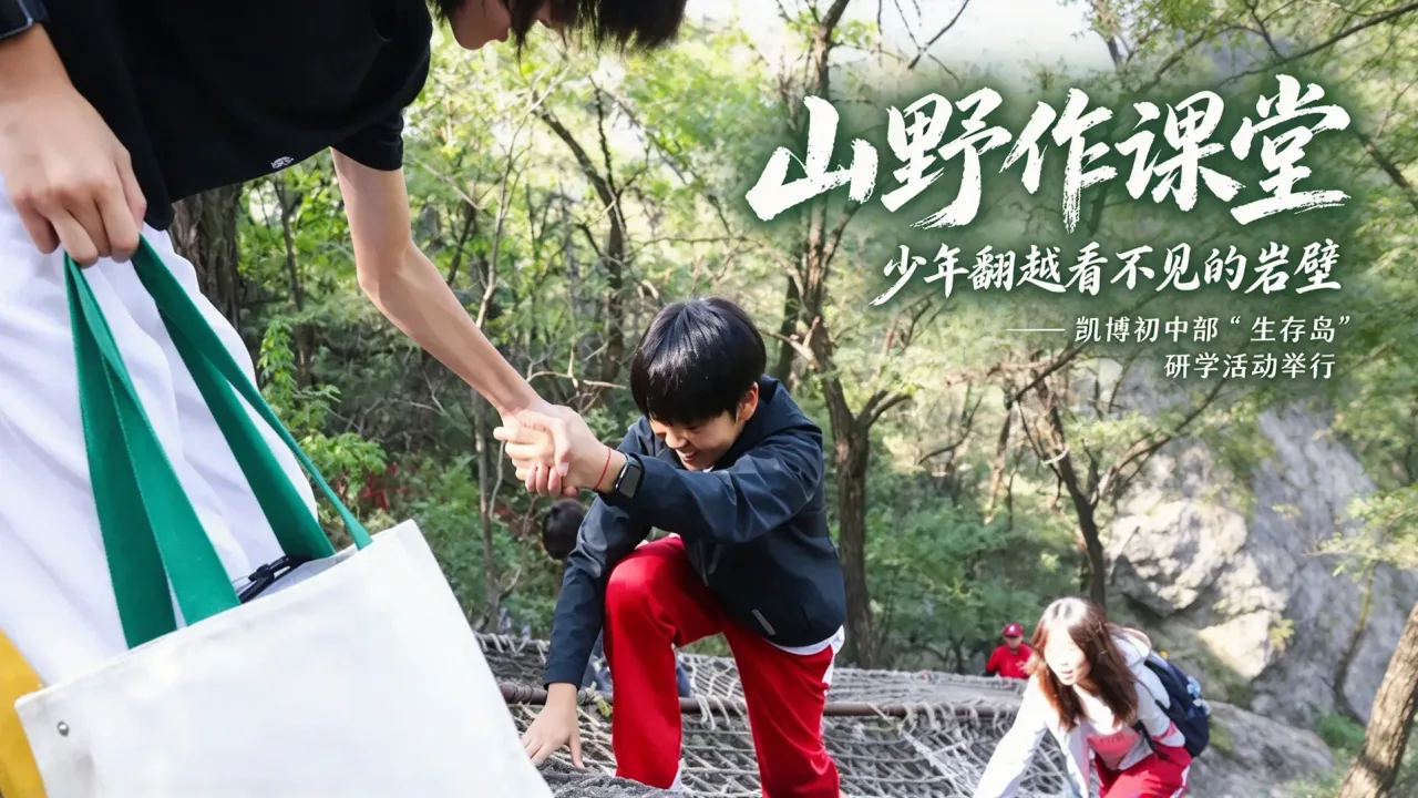山野作课堂,少年翻越看不见的岩壁——凯博初中部“生存岛”研学活动举行