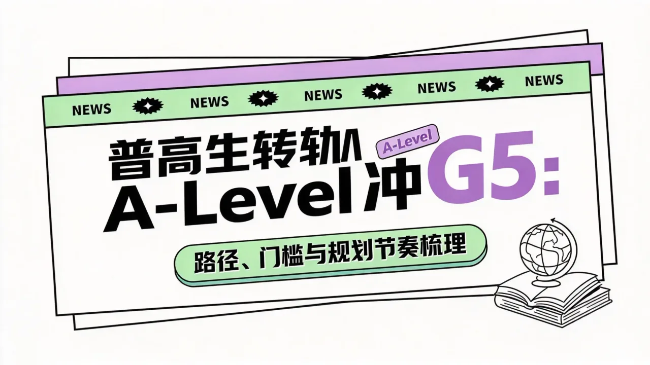 普高生转轨A-Level冲G5:路径、门槛与规划节奏梳理