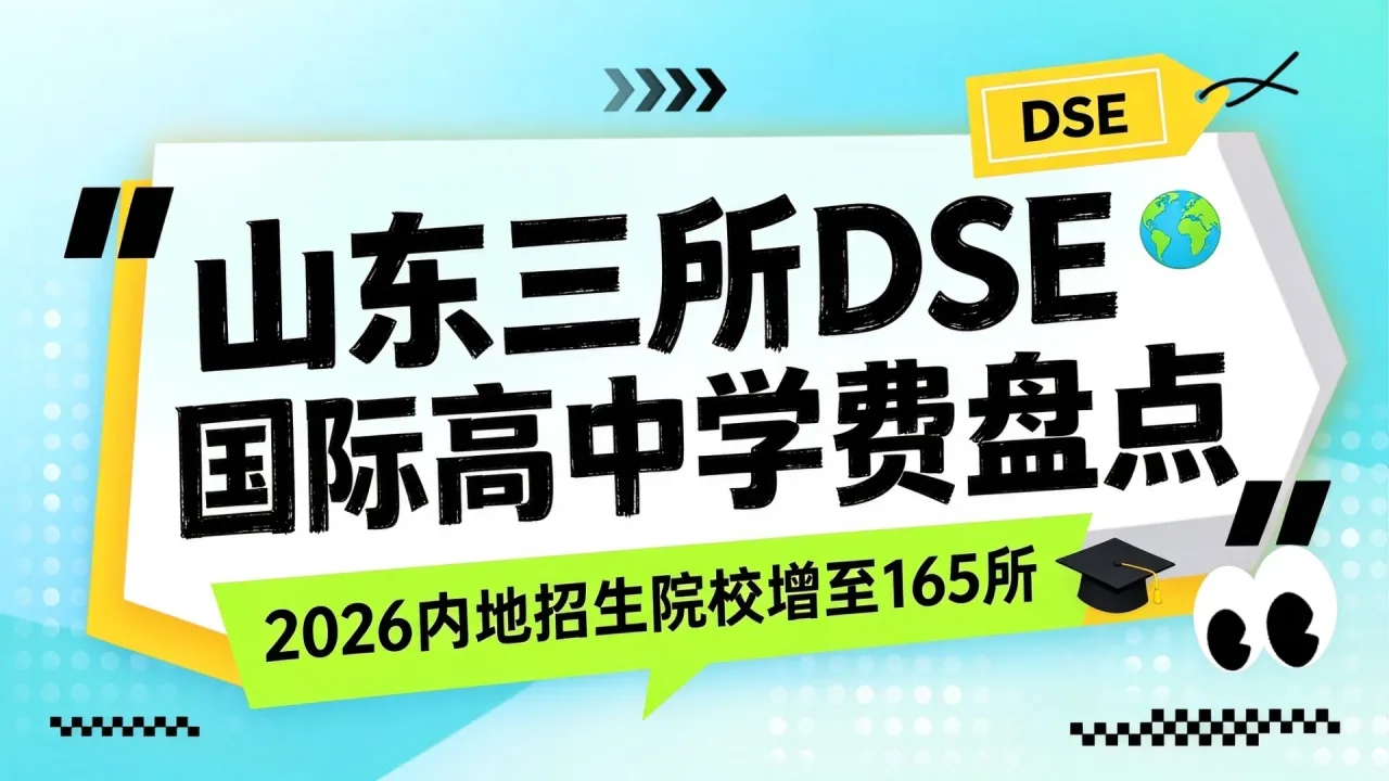 山东三所DSE国际高中学费盘点,2026年内地招生院校增至165所