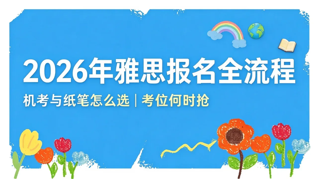 2026年雅思报名全流程:机考与纸笔怎么选、考位何时抢