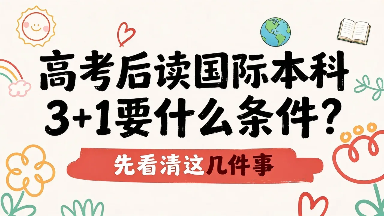 高考后读国际本科3+1要什么条件?先看清这几件事