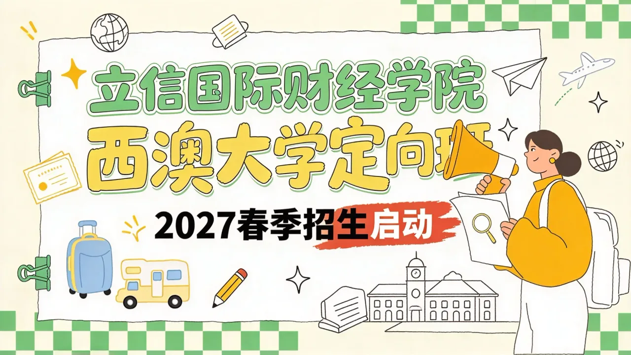 立信国际财经学院西澳大学定向班2027春季招生启动