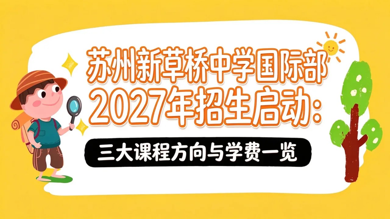 苏州新草桥中学国际部2027年招生启动:三大课程方向与学费一览
