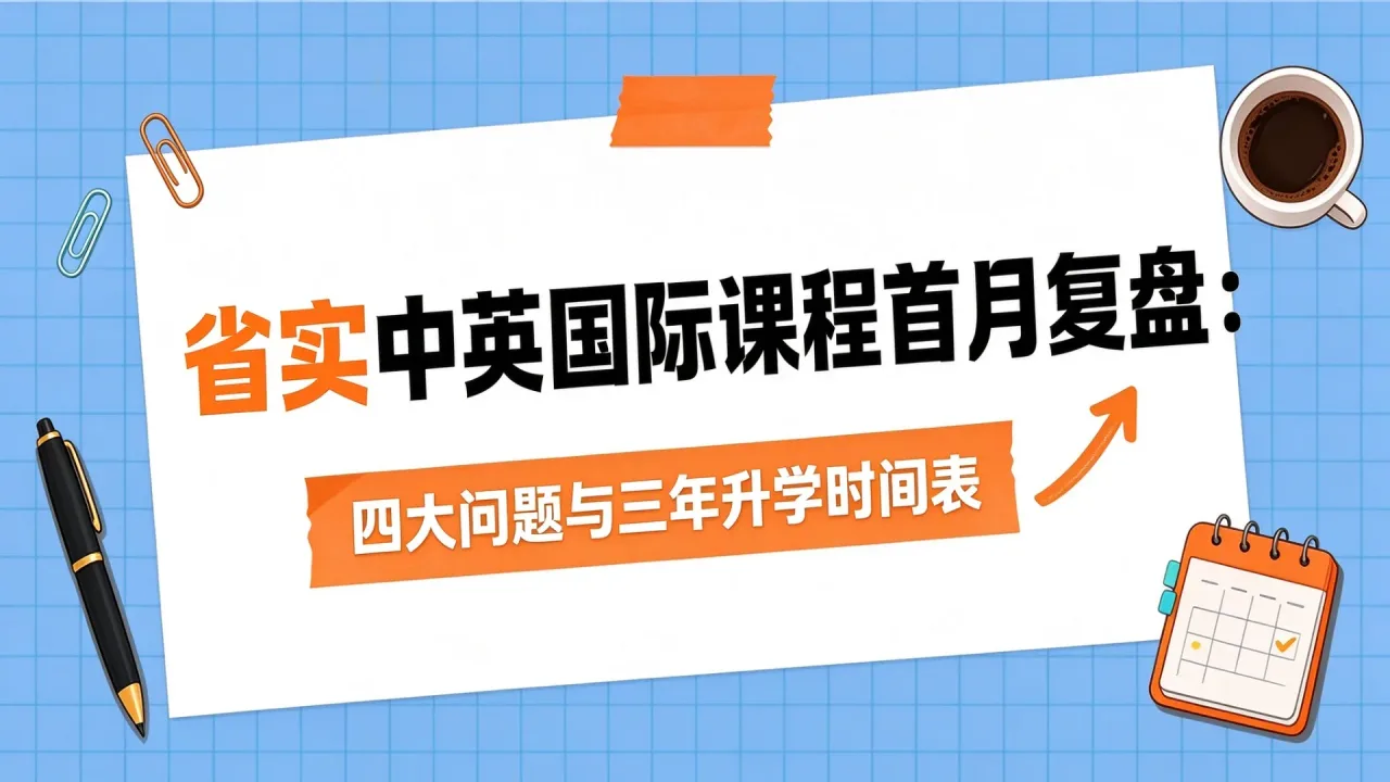 省实中英国际课程首月复盘:四大问题与三年升学时间表