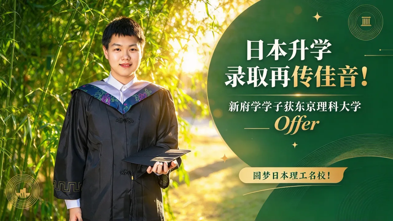 日本升学录取再传佳音!新府学学子获东京理科大学Offer,圆梦日本理工名校!