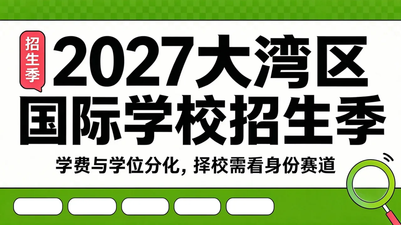 2027大湾区国际学校招生季:学费与学位分化,择校需看身份赛道