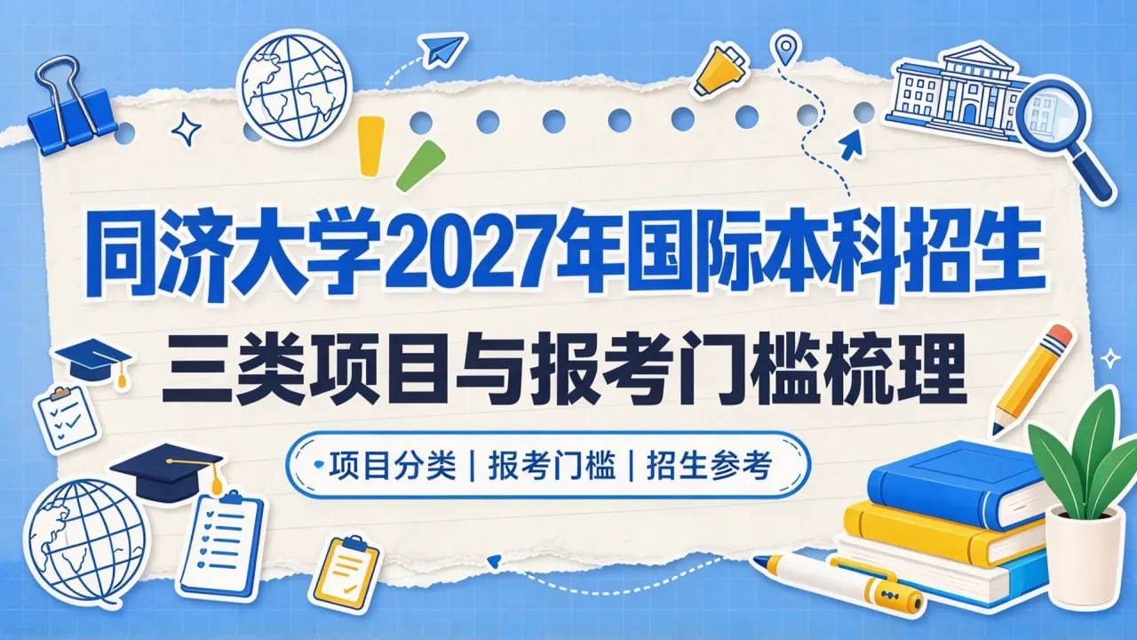 同济大学2027年国际本科招生:三类项目与报考门槛梳理