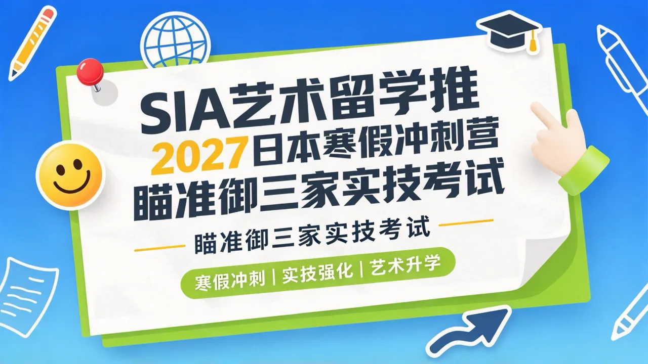 SIA艺术留学推2027日本寒假冲刺营 瞄准御三家实技考试