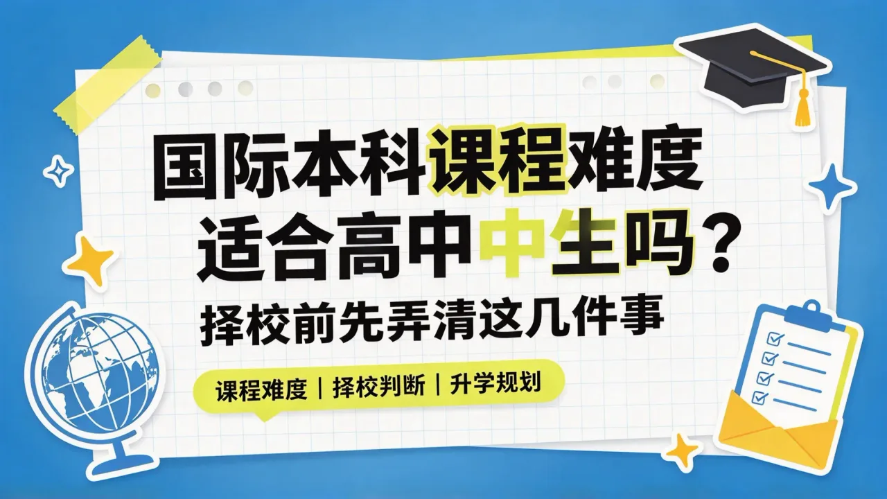国际本科课程难度适合高中生吗?择校前先弄清这几件事
