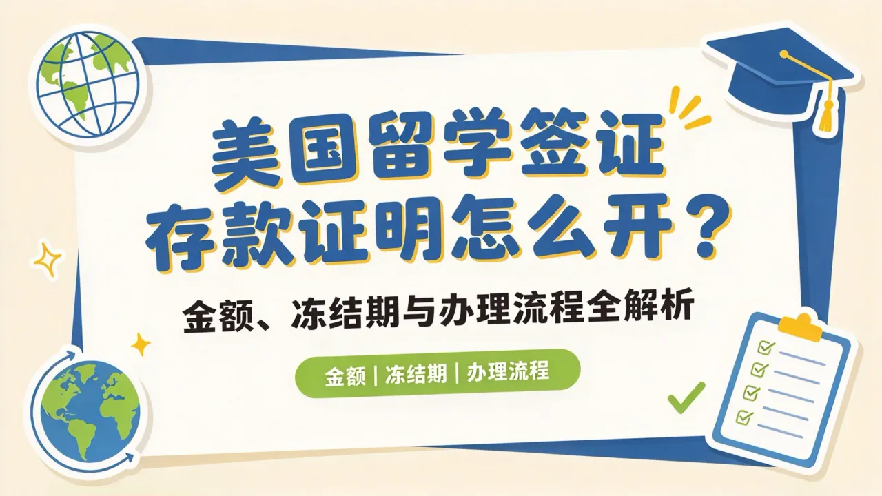 美国留学签证存款证明怎么开?金额、冻结期与办理流程全解析