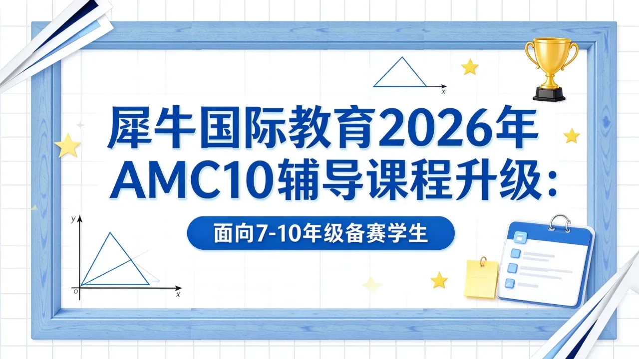 犀牛国际教育2026年AMC10辅导课程升级:面向7-10年级备赛学生