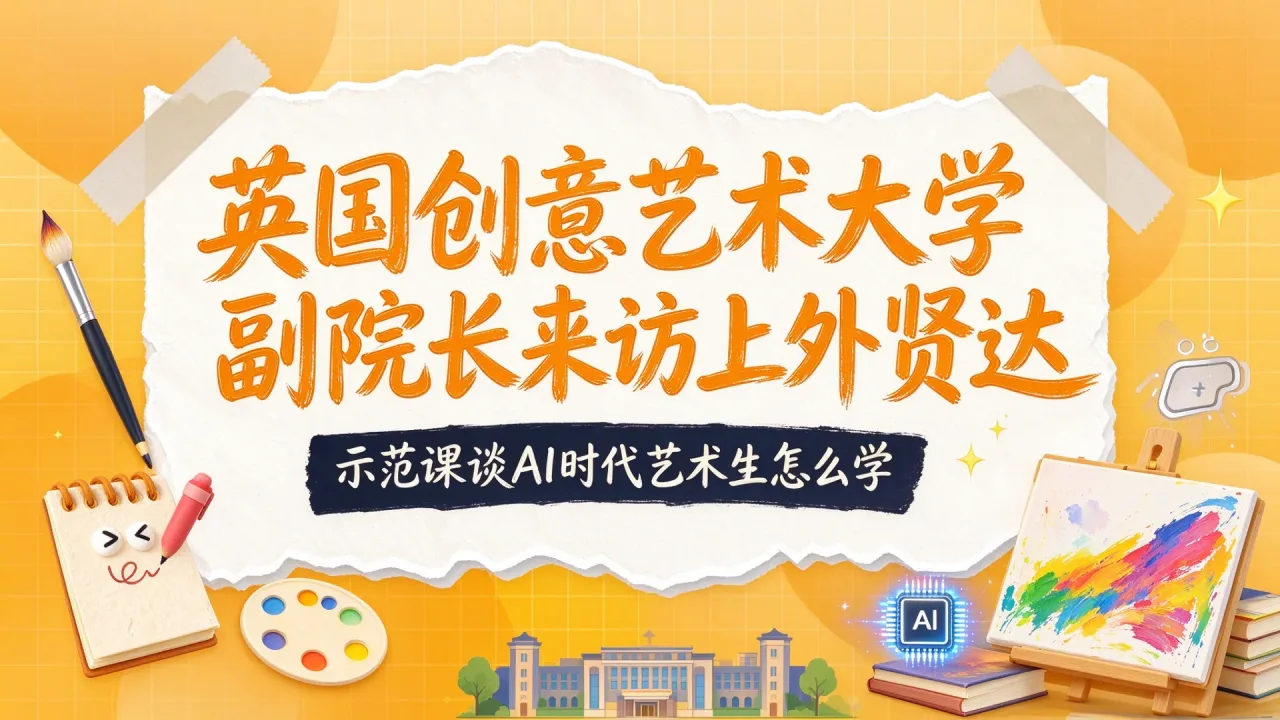 英国创意艺术大学副院长到访上外贤达 示范课谈AI时代艺术生怎么学