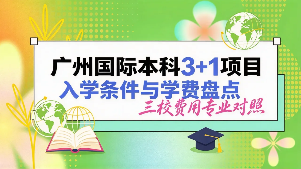 广州国际本科3+1项目入学条件与学费盘点,三校费用专业对照