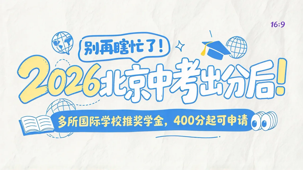 2026北京中考出分后多所国际学校推奖学金,400分起可申请